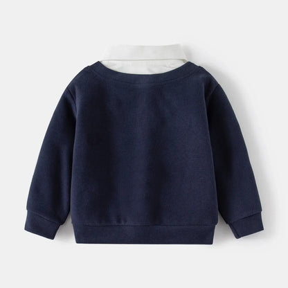 Faux Shirt Neck Sweatshirt