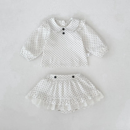 Polka Dot Top and Skirt Set