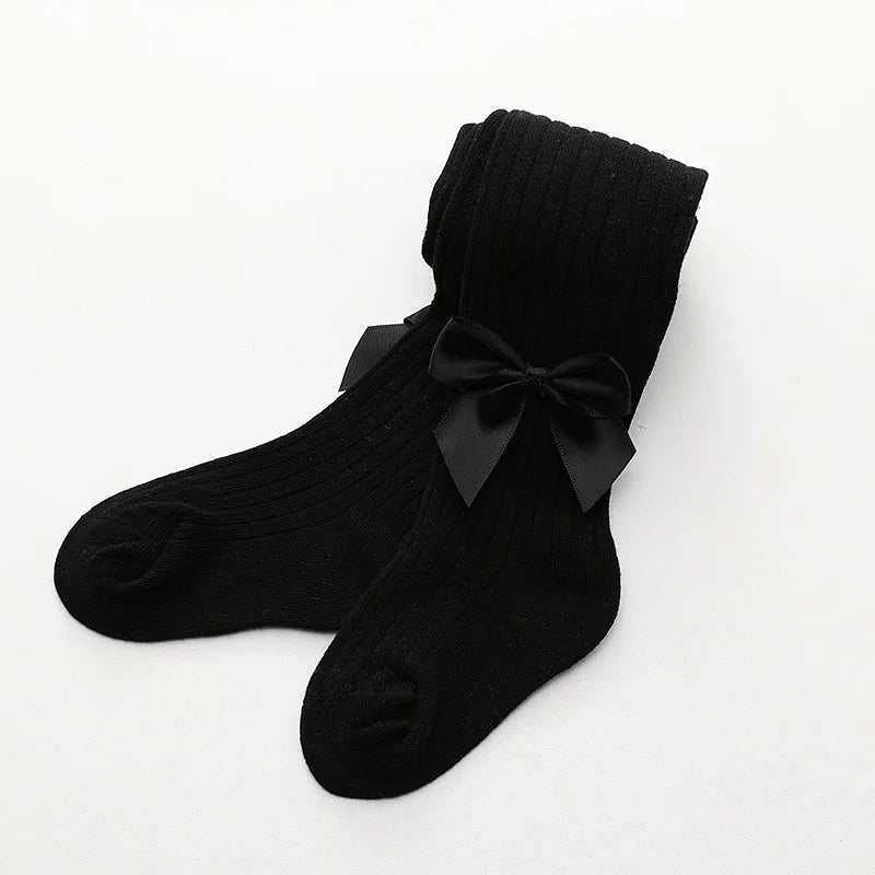 Satin Bow Leggings Tights