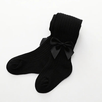 Satin Bow Leggings Tights