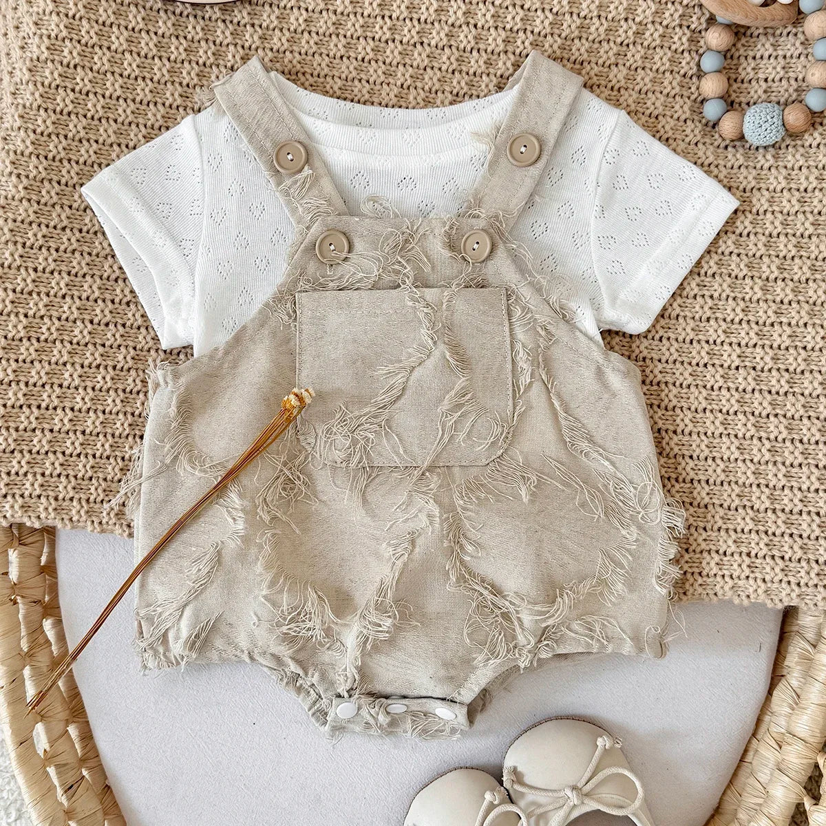 Boho Fringe Jumpsuit Set