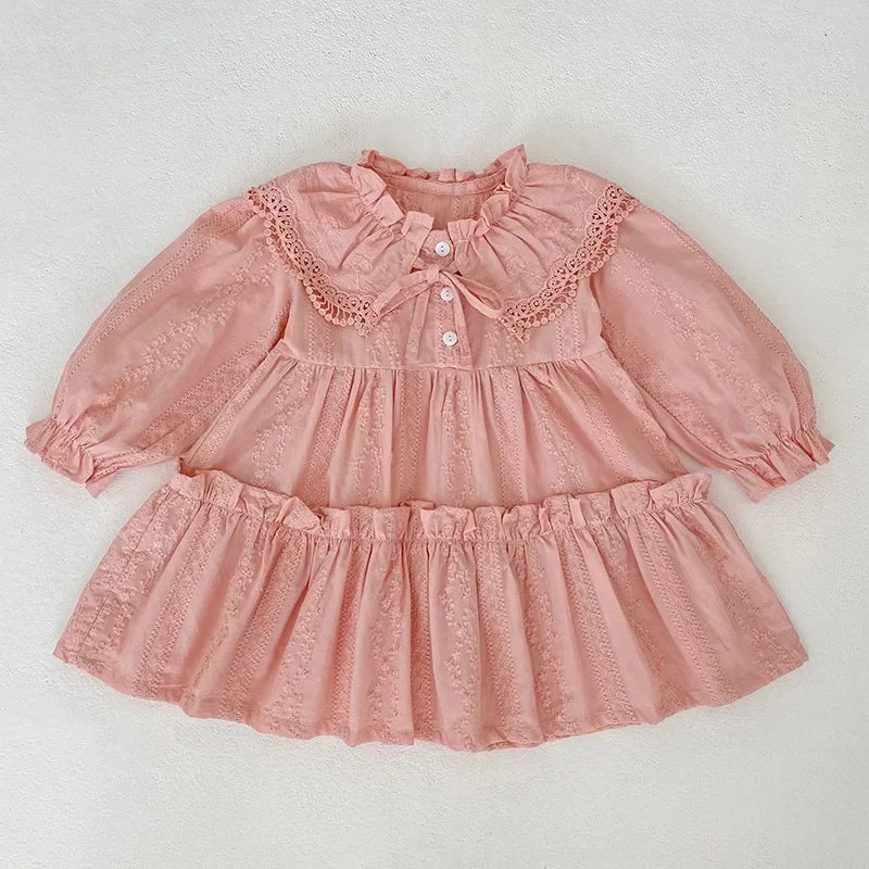 Lace Lapel Euro Style Dress