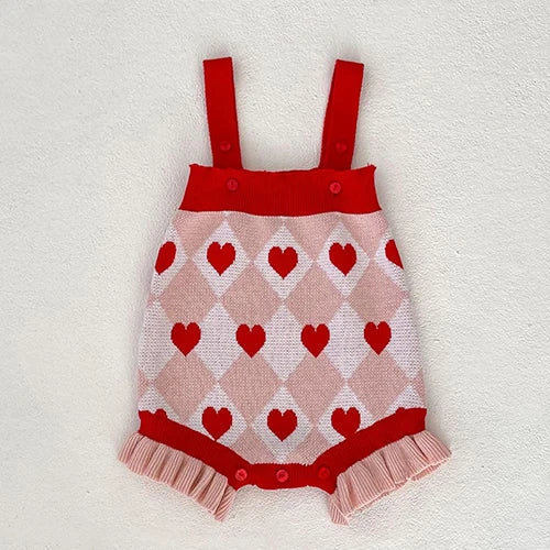 Heart Ruffle Knitted Outfit