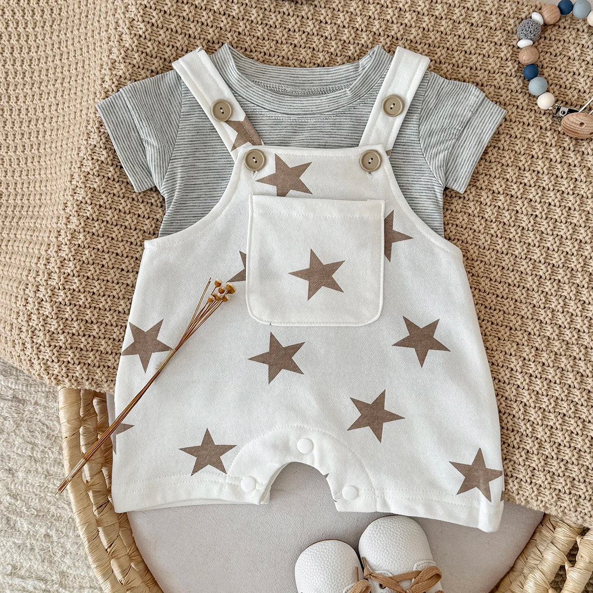 Star Suspender Jumpsuit Set