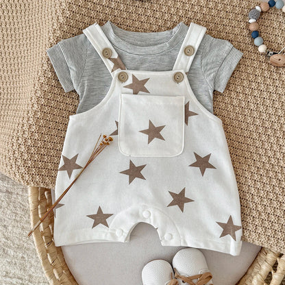 Star Suspender Jumpsuit Set
