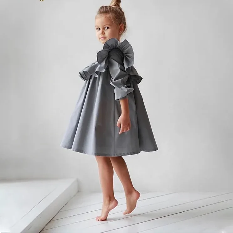 Flying Sleeve Ruffle Dress