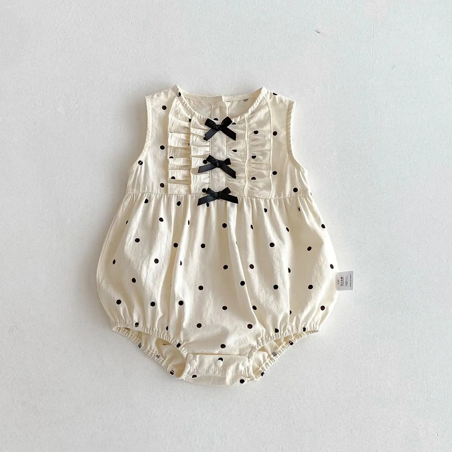 Polka Dot Ribbon Romper