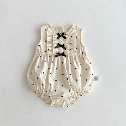 Polka Dot Ribbon Romper