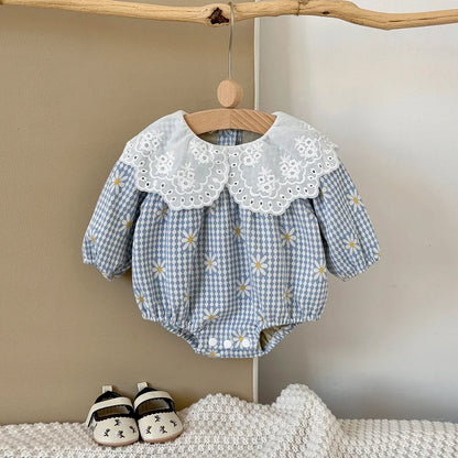 Lace Floral Doll Collar Romper
