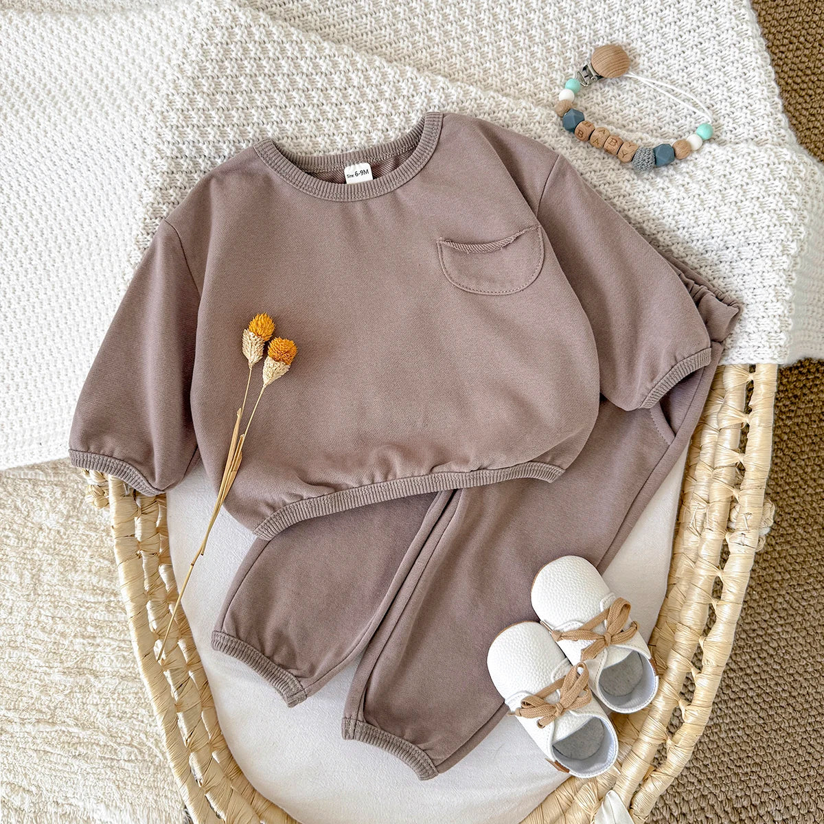 Pocketed Solid Jogger Set