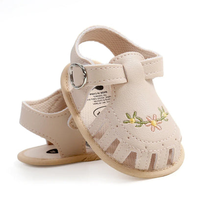 Embroidered Floral Pre-Walker Sandals