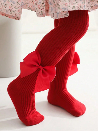 Side Bowknots Knit Leggings
