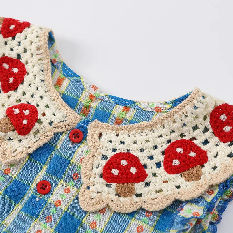 Crochet Mushroom Collar Romper