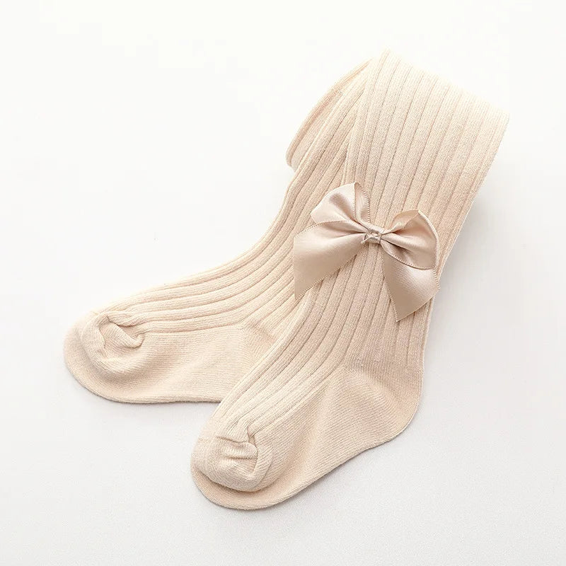 Satin Bow Leggings Tights