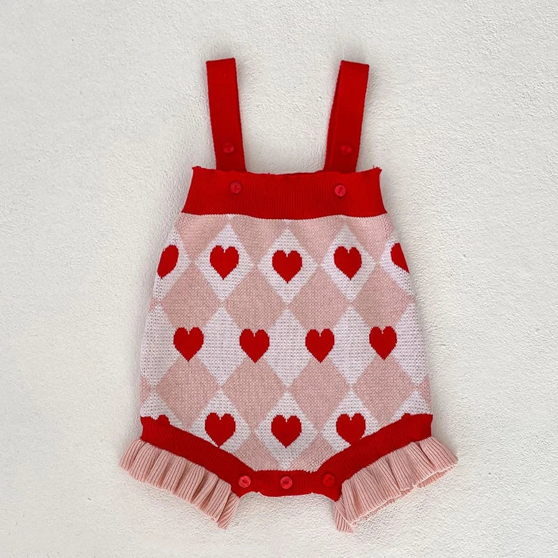 Heart Ruffle Knitted Outfit