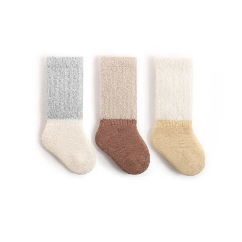 Fleece Lining Color Block Socks