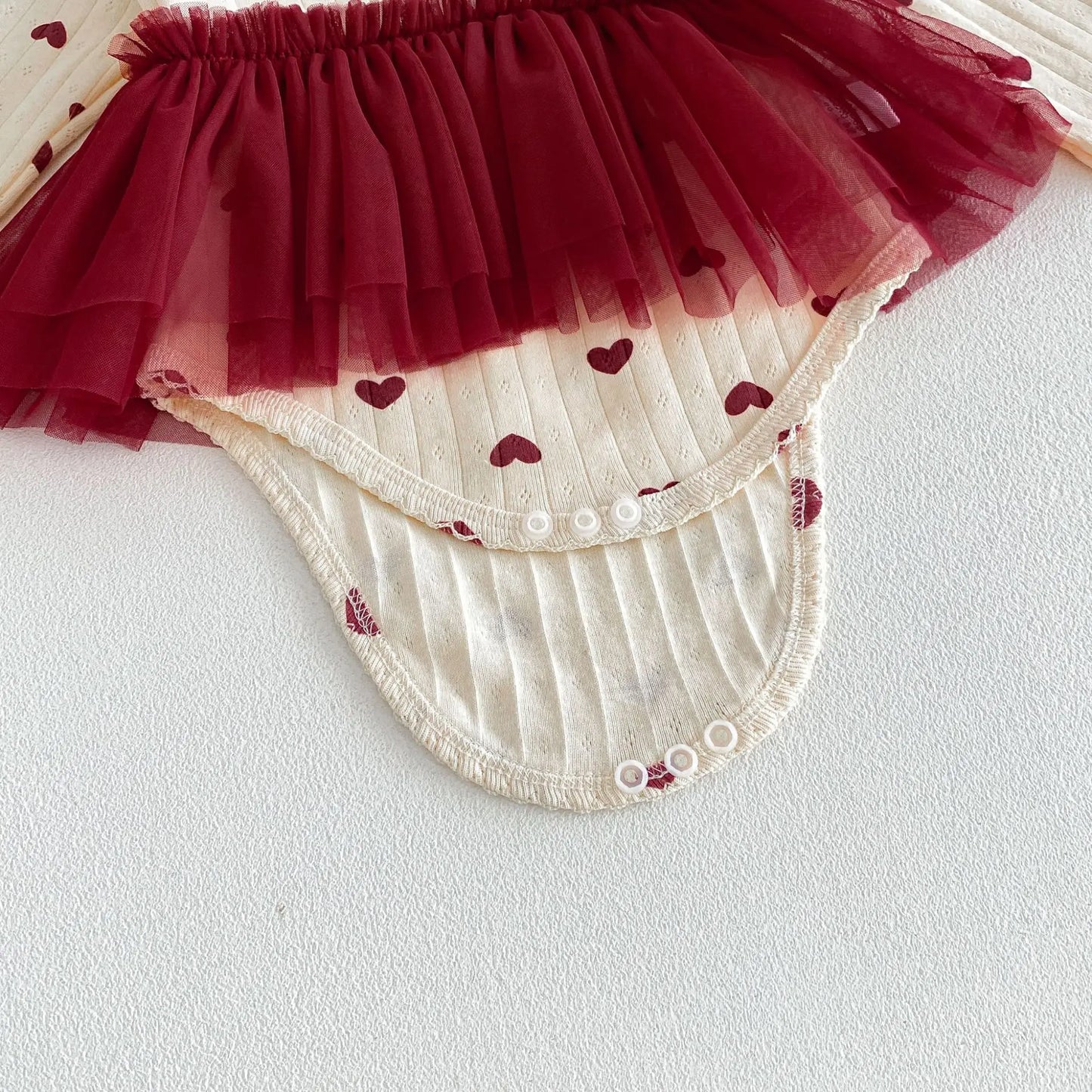 Heart Print Tutu Bodysuit