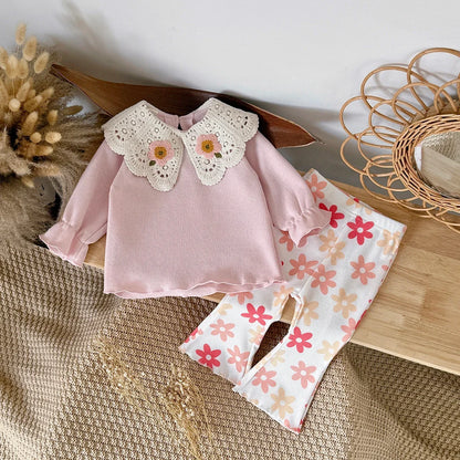 Crochet Lapel Floral Set