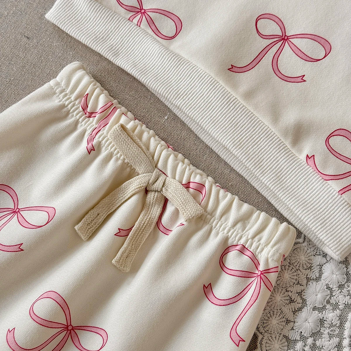 Bow Print Jogger Set