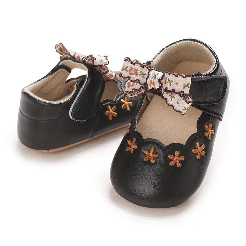 Floral Embroidered Pre Walker Shoes