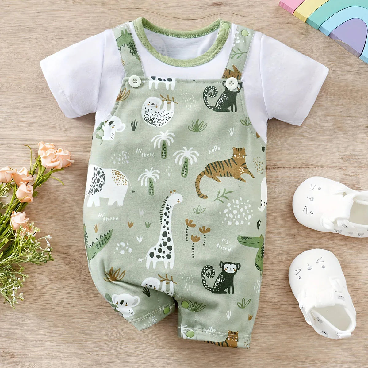 Animal Zoo Print Romper Jumpsuit