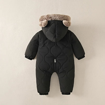 Winter baby fur lining  jumpsuit