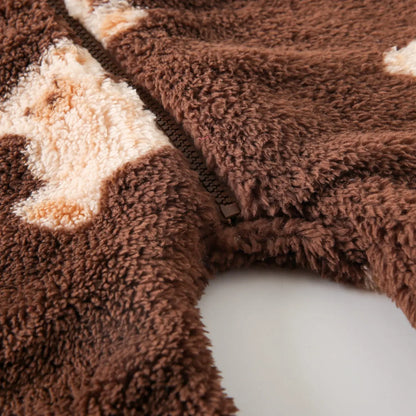 Teddy Bear Fleece Hooded Jumpsuit