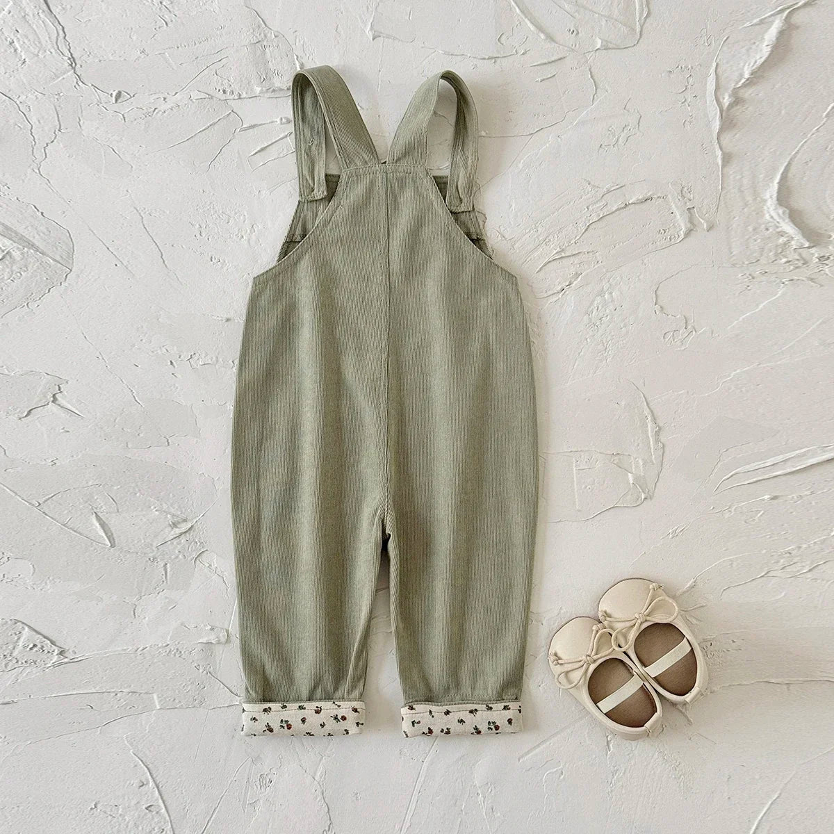 Floral Cuff Overall Jumpsuit