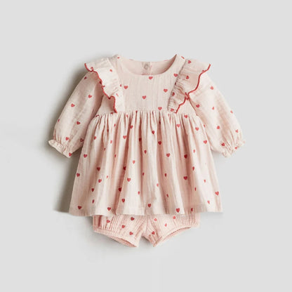 Ruffle Floral Cotton Shorts Set