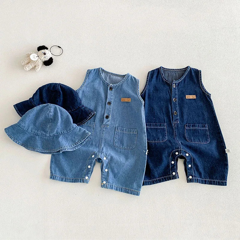 Soft Denim Jumpsuit W Hat