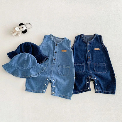 Soft Denim Jumpsuit W Hat