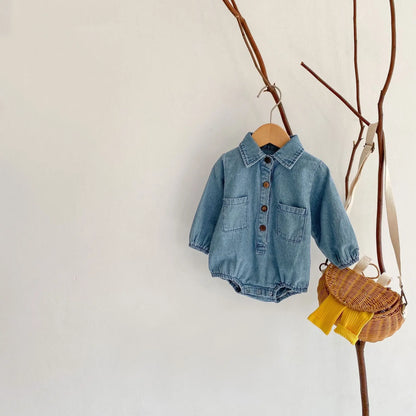 Long Sleeve Denim Bodysuit