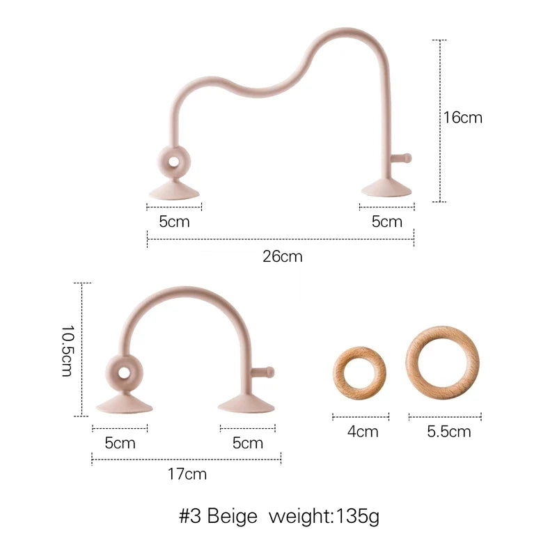 Montessori Wood Ring Soft Silicone Teether Toys