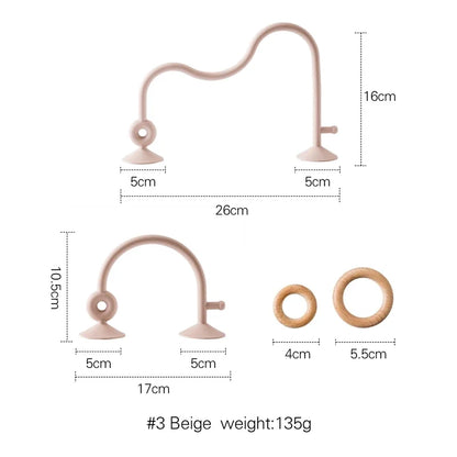 Montessori Wood Ring Soft Silicone Teether Toys