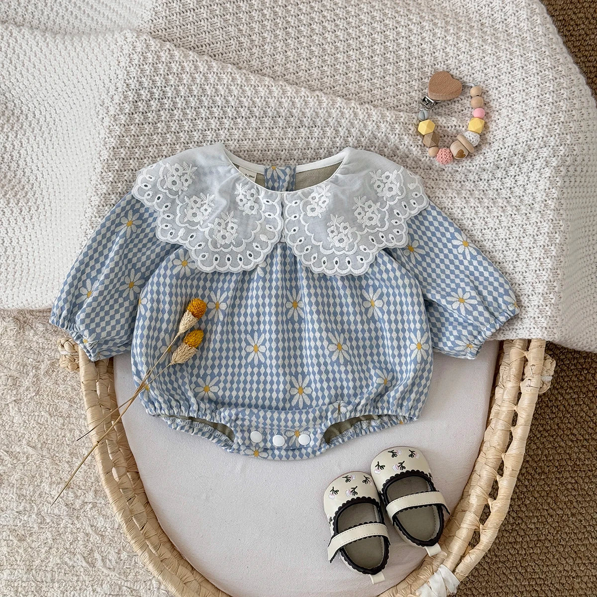 Lace Floral Doll Collar Romper