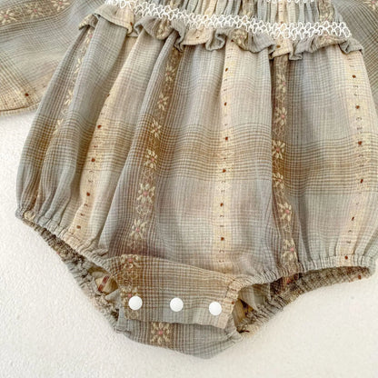 Plaid Jacquard Romper