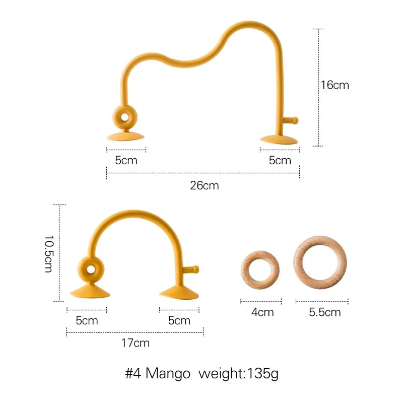 Montessori Wood Ring Soft Silicone Teether Toys