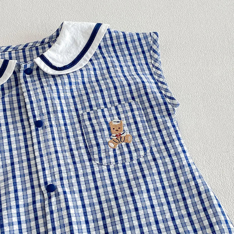 Checkered Bear Jumpsuit