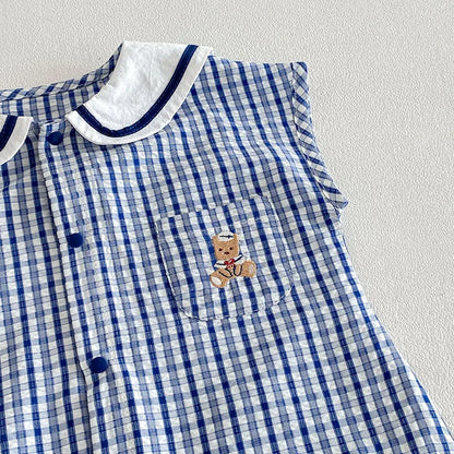Checkered Bear Jumpsuit