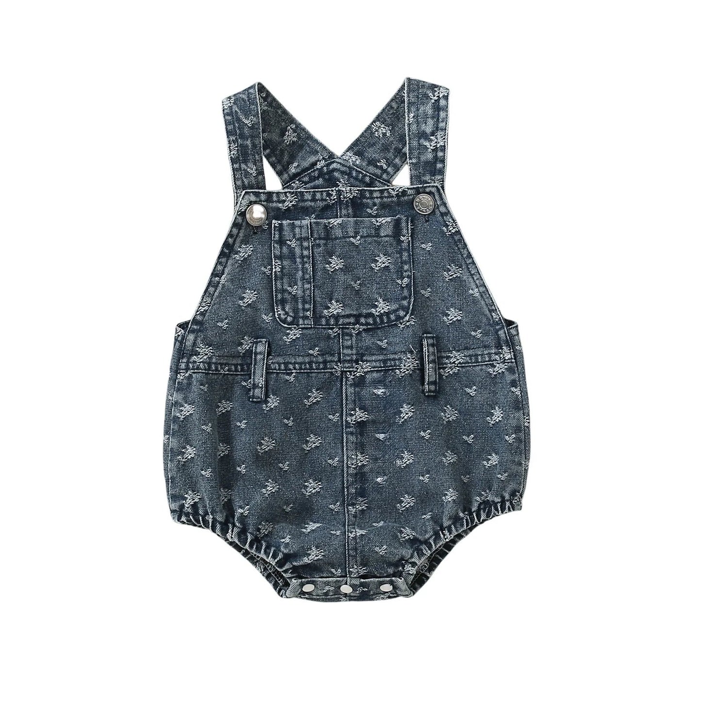 Denim Pocketed Romper