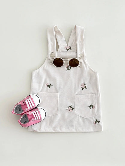 Flower Embroidery Suspender Dress
