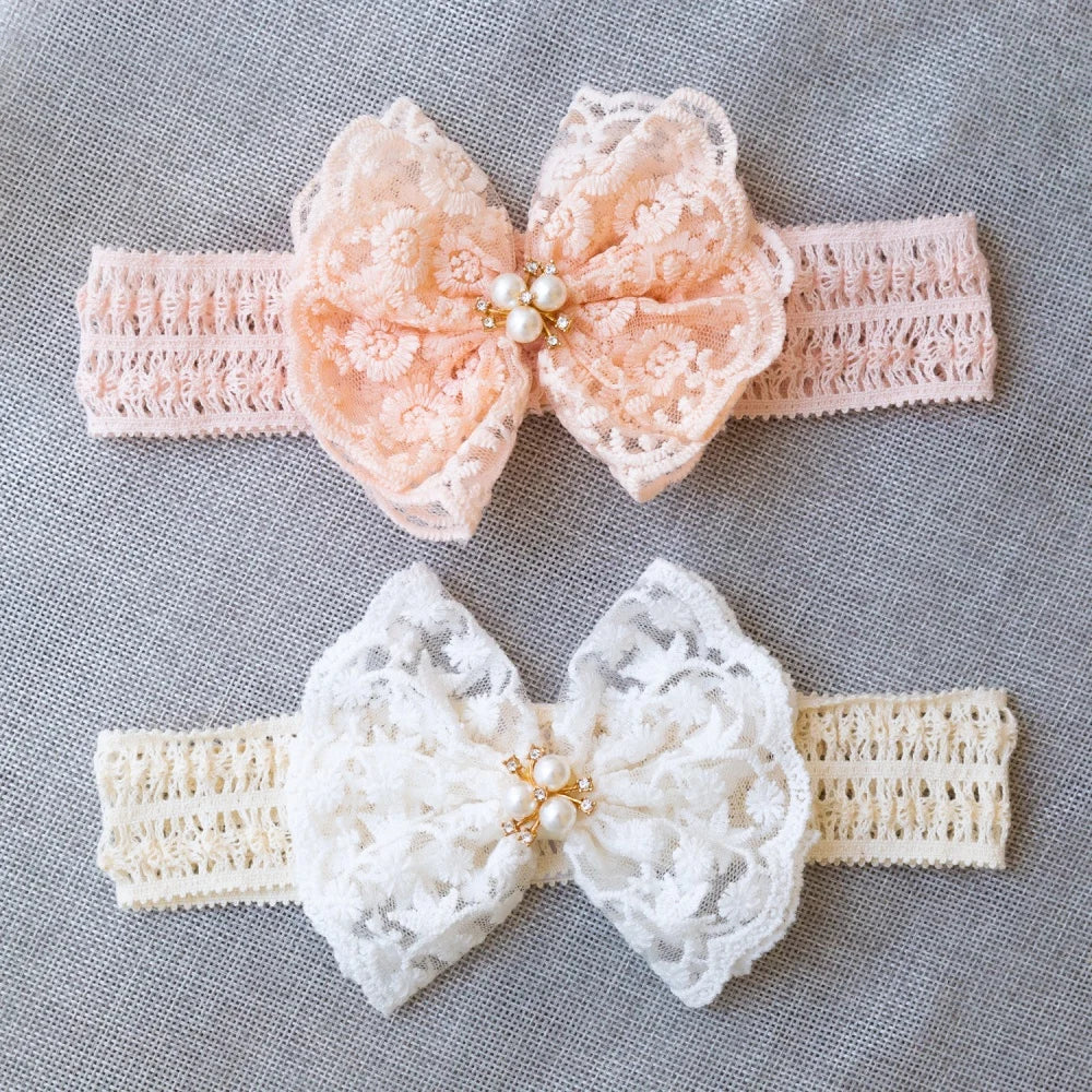 Elastic Pearl Lace Headband