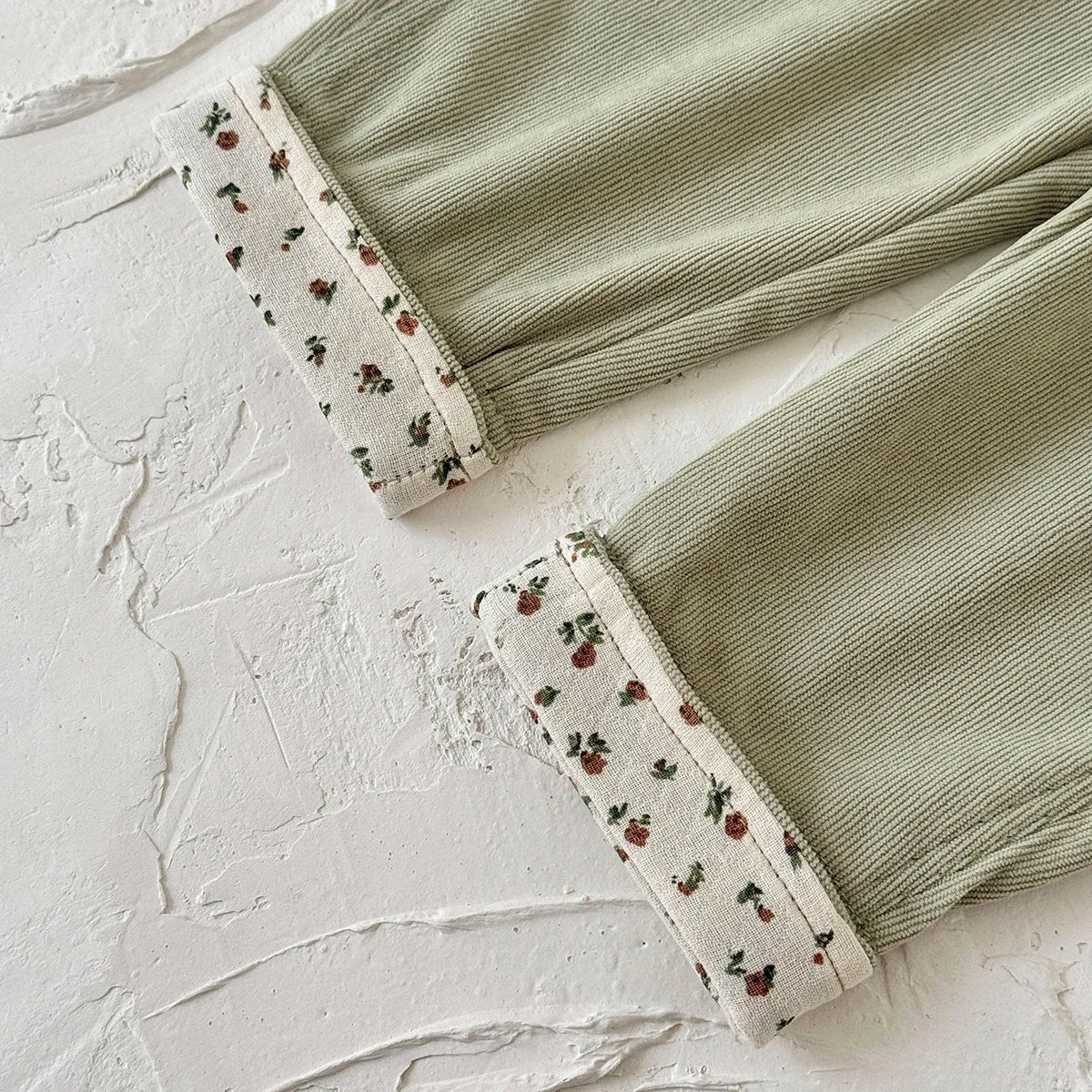 Floral Cuff Overall Jumpsuit