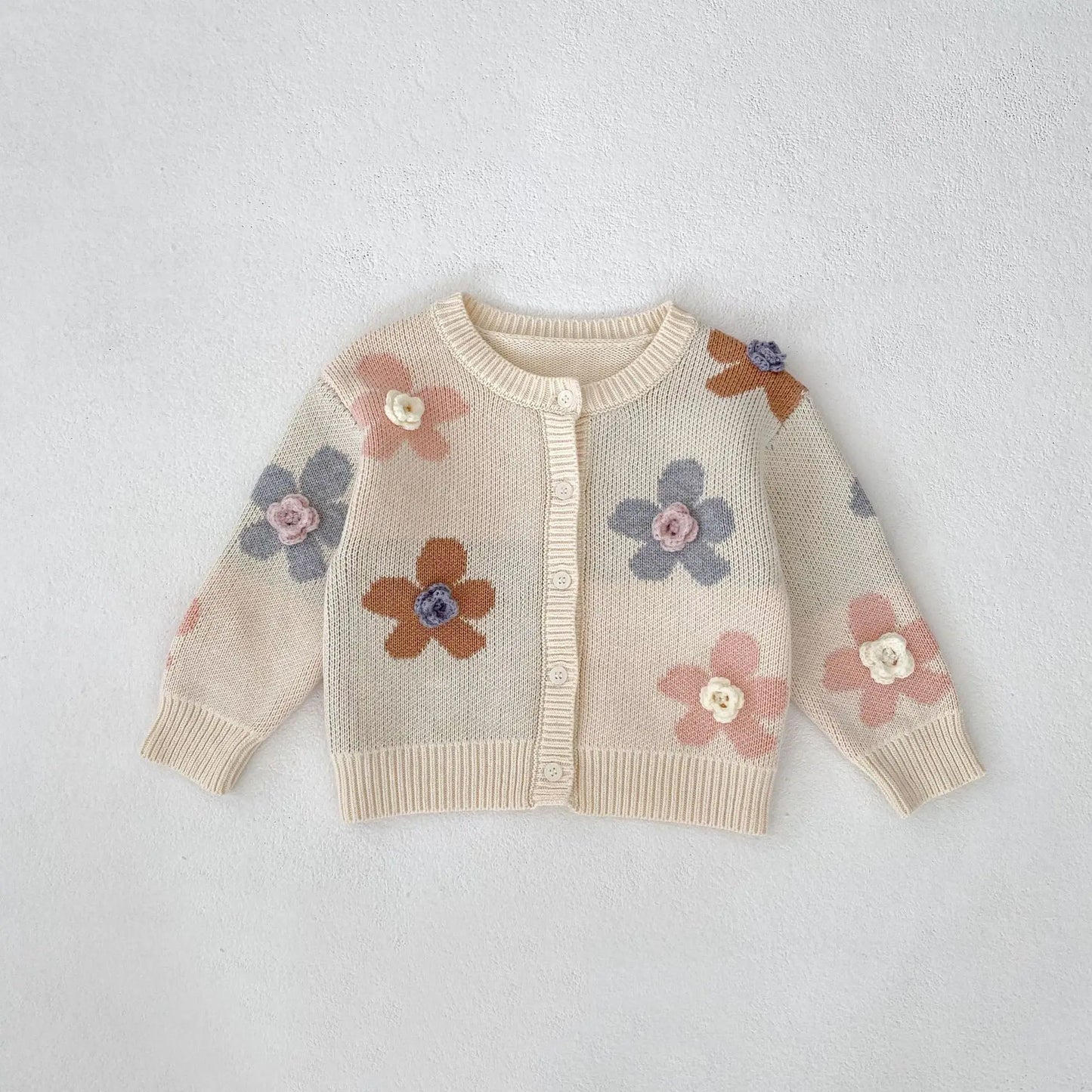Floral Jacquard Knitted Cardigan