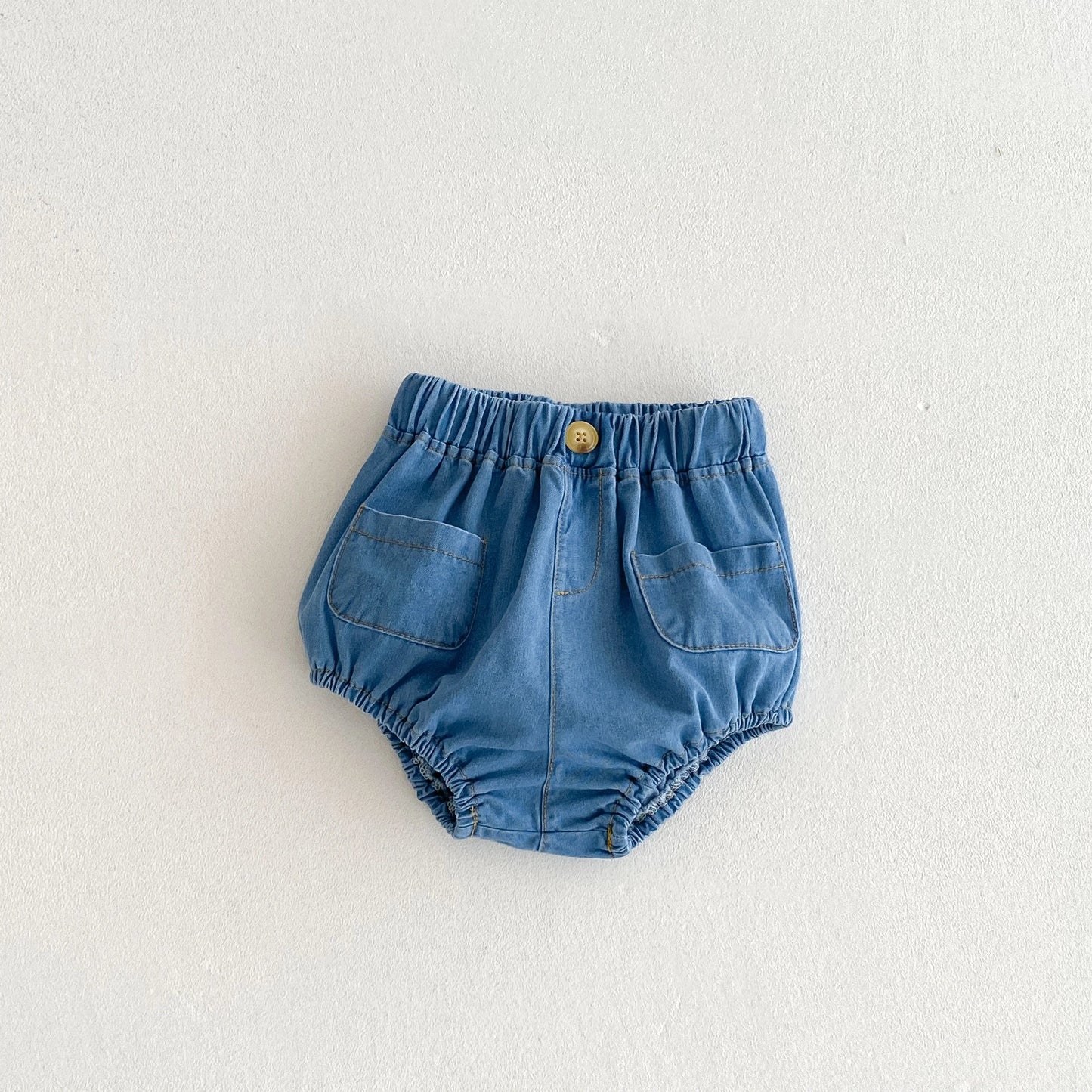 Pocketed Denim Bloomer Shorts