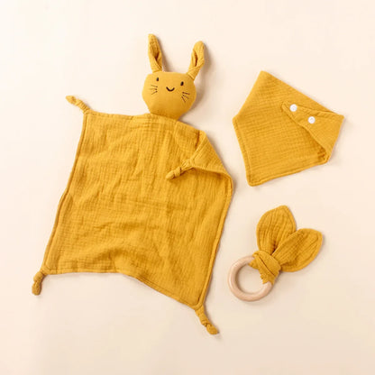 Muslin Wooden Ring Teething Set