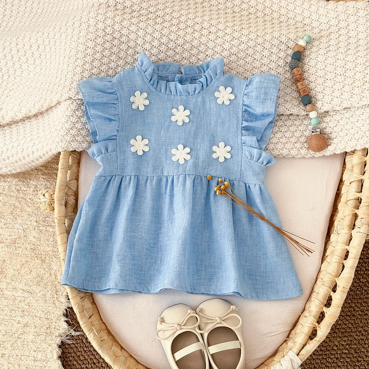 Flower Patch Cotton Linen Dress