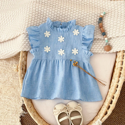 Flower Patch Cotton Linen Dress