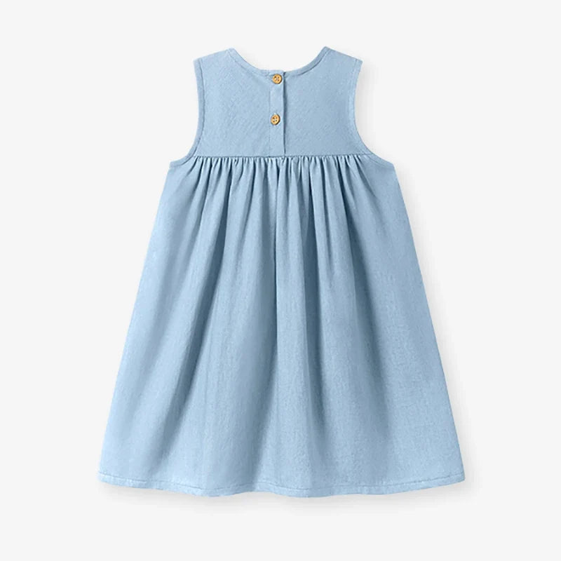Sleeveless Cherry Blue Dresses