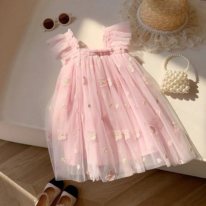 Flying Sleeve Butterfly Tulle Dress